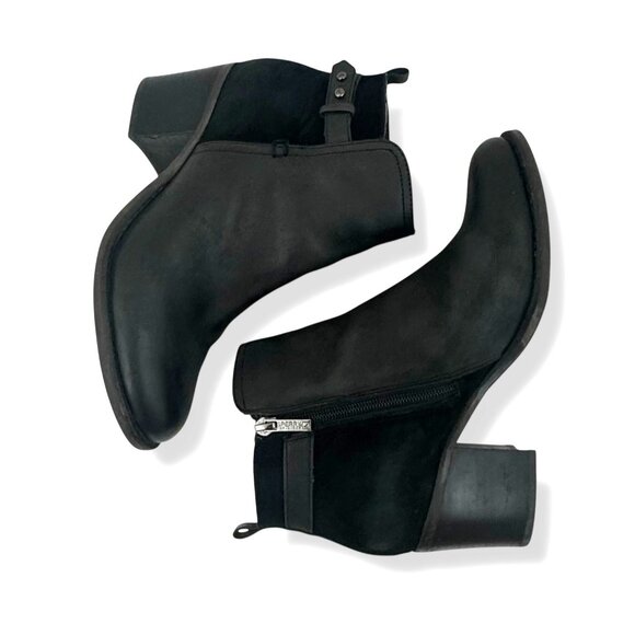 Sperry Top Sider Ambrose Black‎ Leather Suede Ankle Boots Booties Size 8 Shoes - Picture 1 of 9